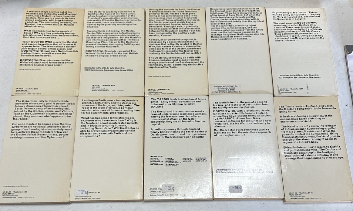 Vintage Doctor Who Target Paperback Book Lot – 10 Classic Adventures Lot #2