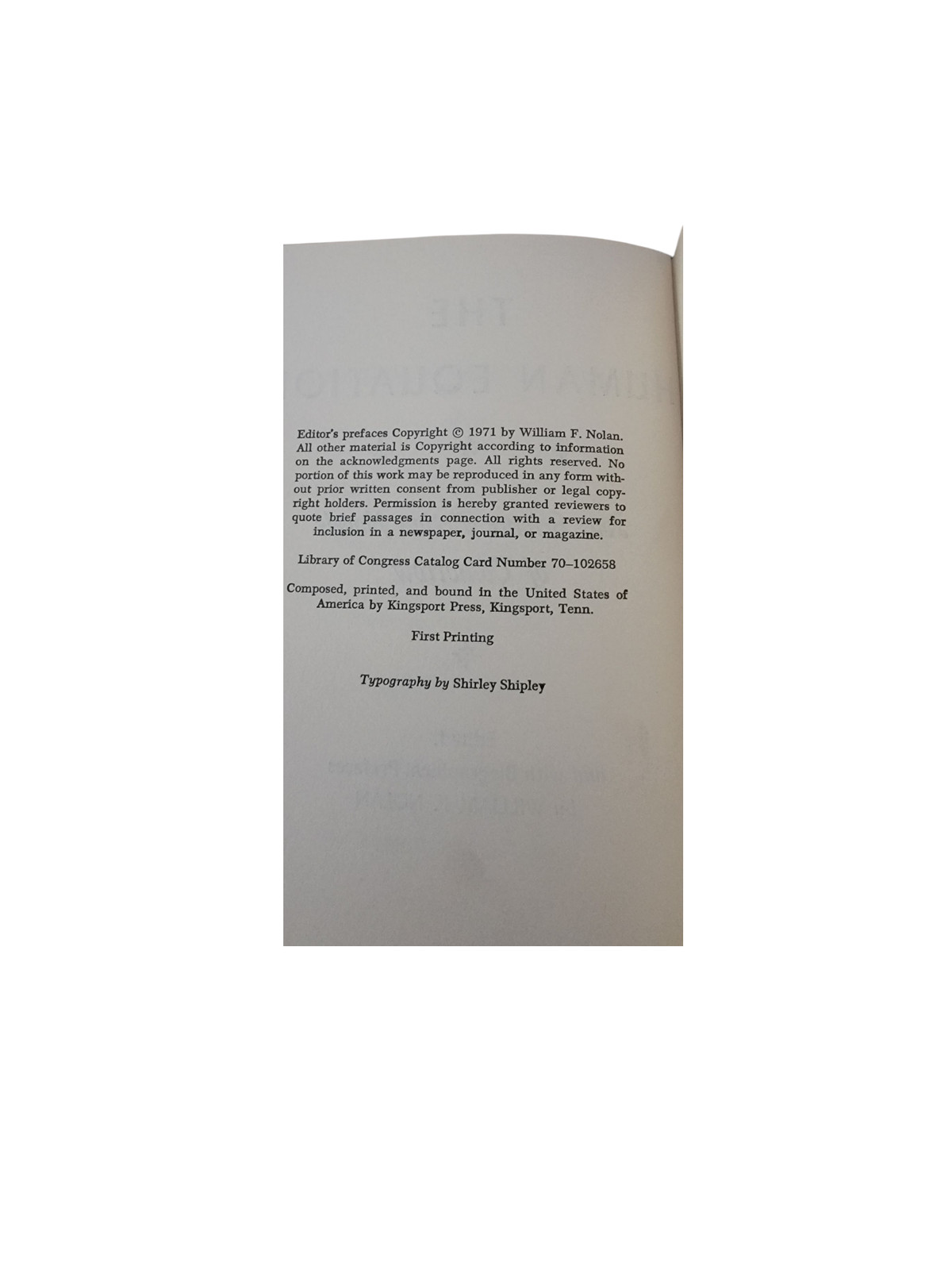 Vintage The Human Equation William F Nolan 1971 Hardcover Sci-Fi Short Novels
