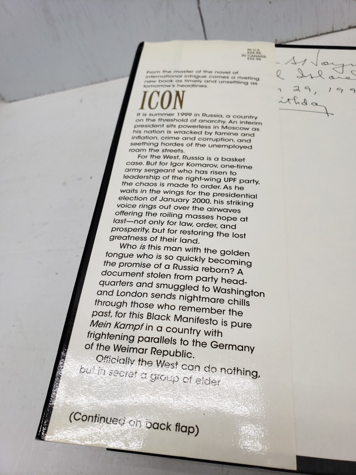 Icon by Frederick Forsyth Bantam Books NY 1996 First Edition HC