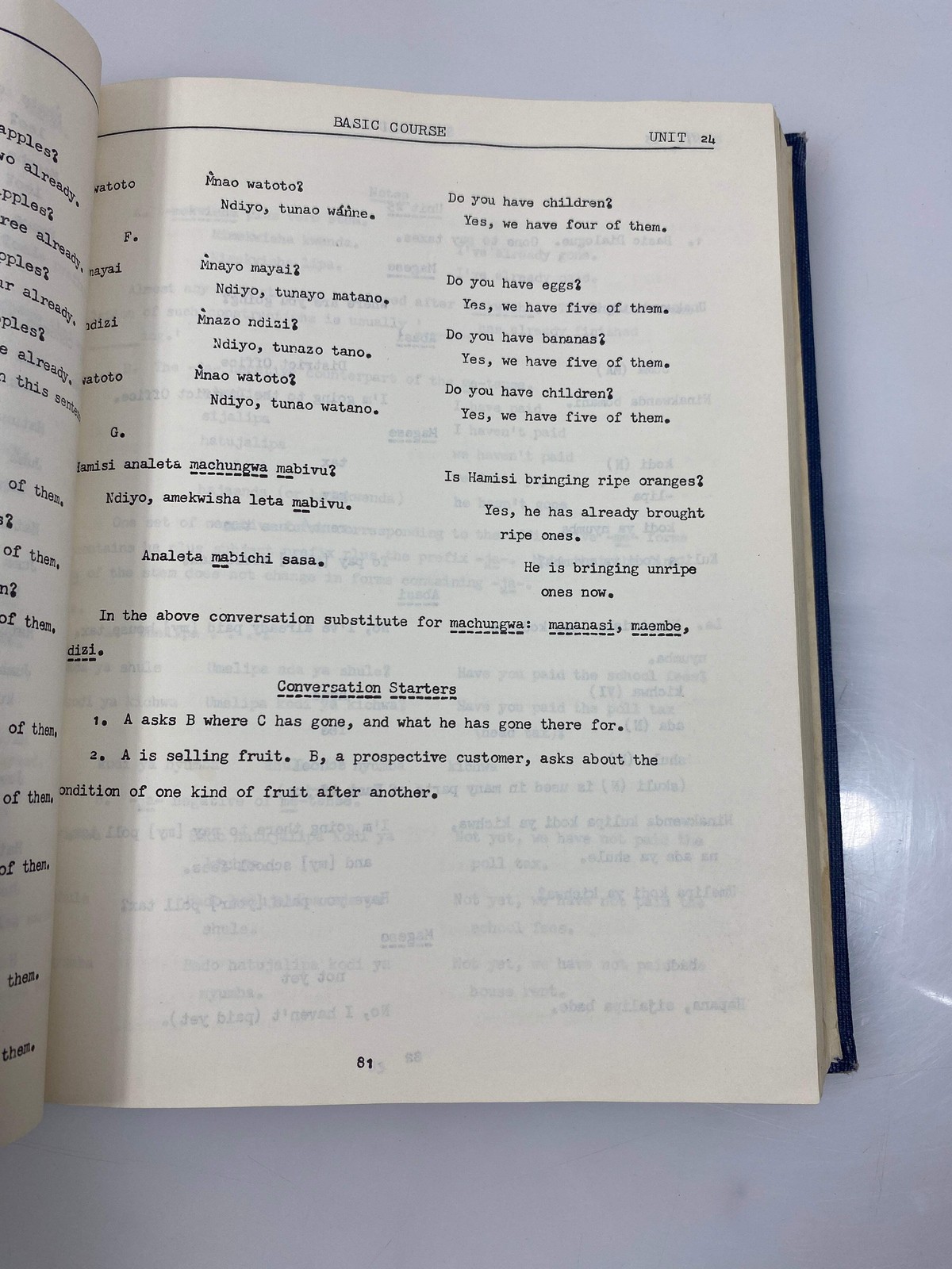 Swahili Basic Course Foreign Service Institute Ex-library 1963 HC