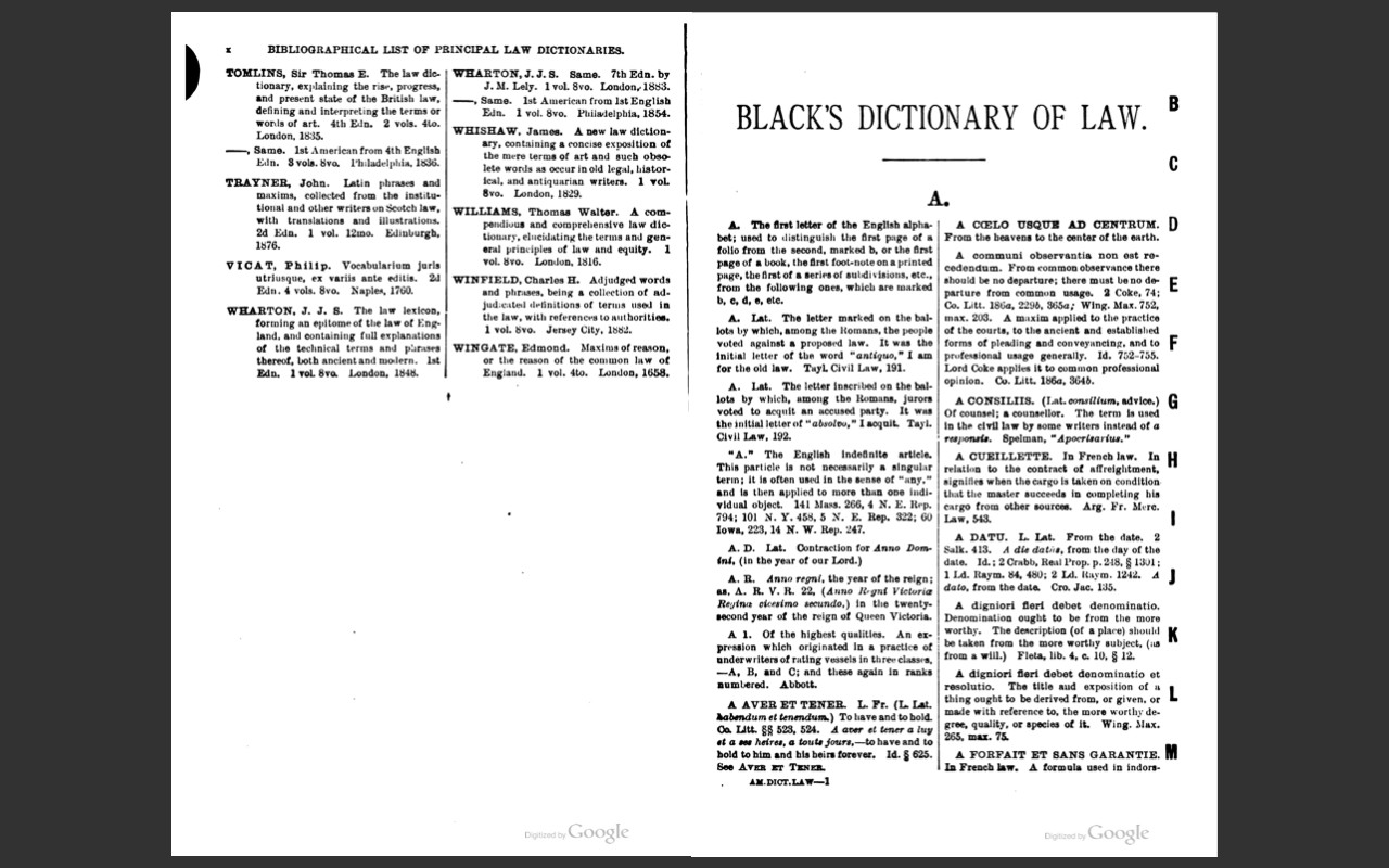 BLACK’S LAW DICTIONARY, 1st Edition 1891 and 2nd Edition 1910 Law Book on CD-ROM