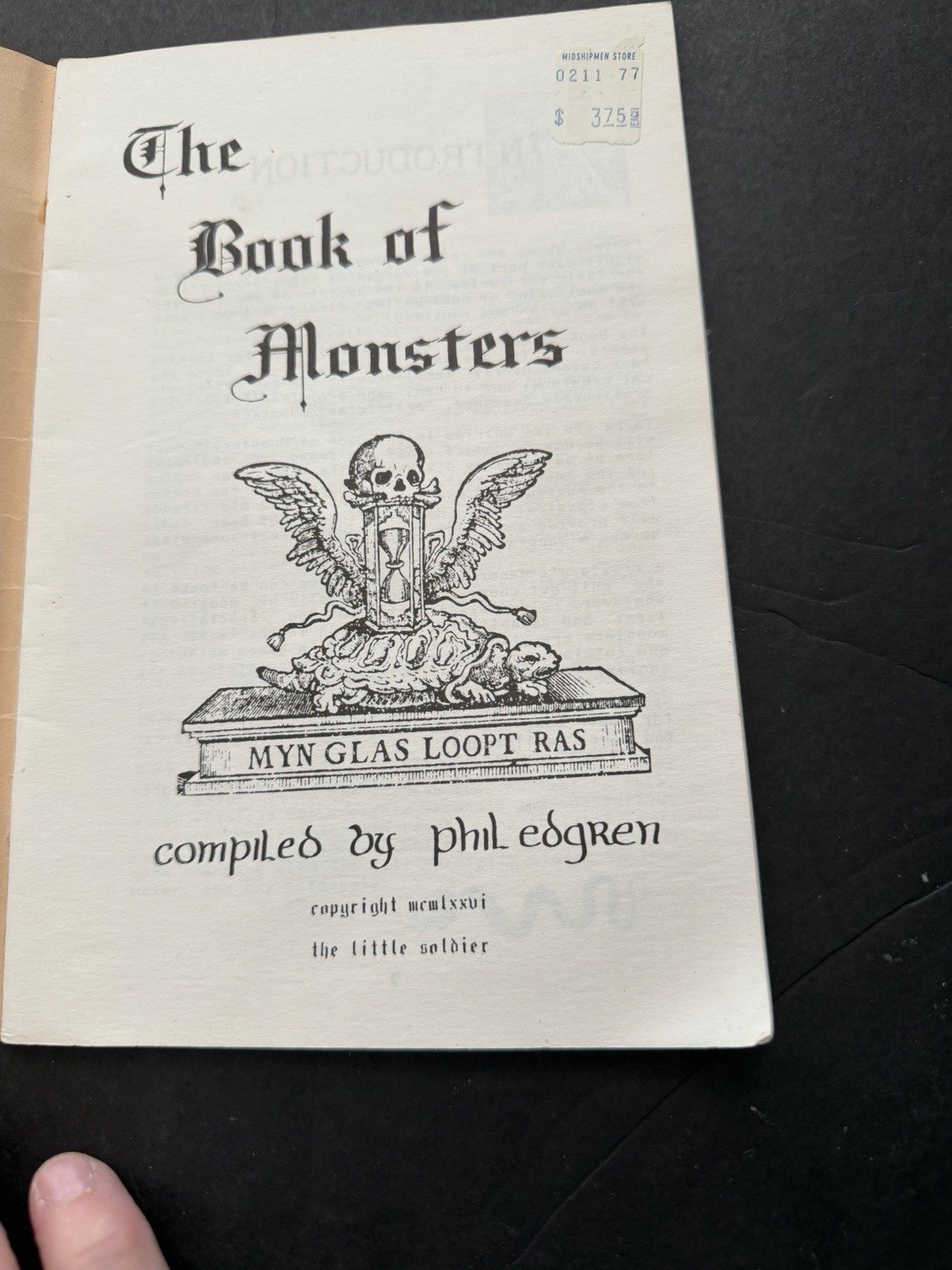 Book of Monsters 1976 Phil Edgren Little Soldier D&D 1st Print Dragon Cover