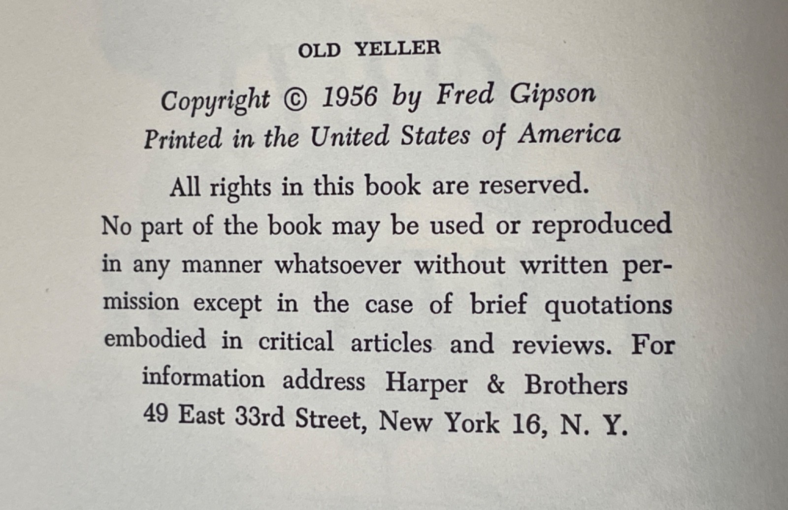 Old Yeller Fred Gipson 1956 First Edition Harper DJ Carl Burger Dog Classic Book