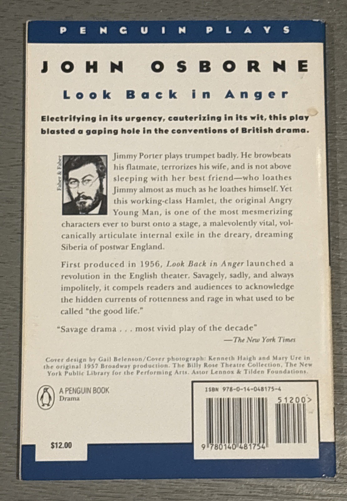 Look Back in Anger (Penguin Plays) – Paperback, by Osborne John – Very good