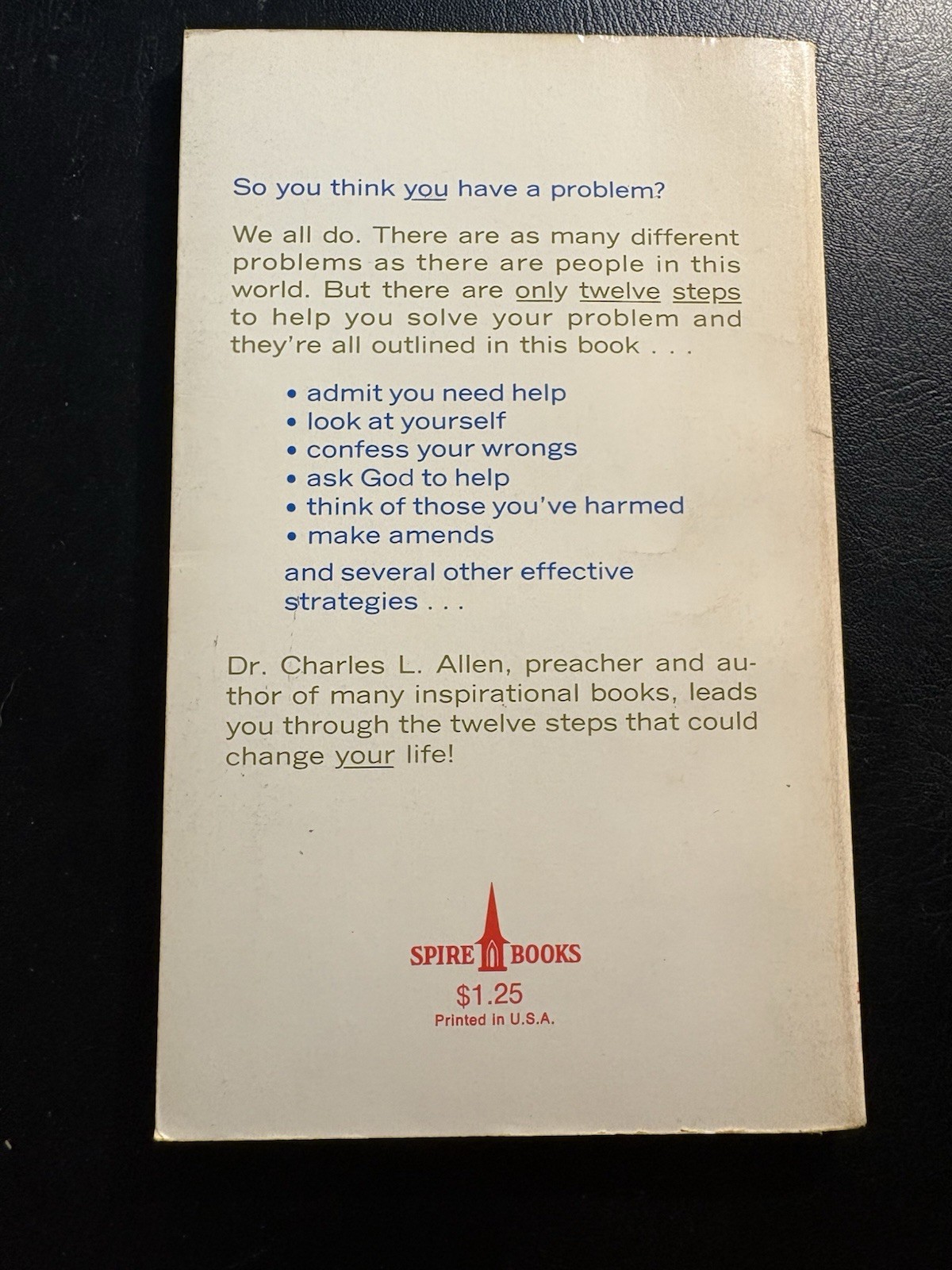 12 Ways to Solve Your Problem Charles L Allen 1961 Christian 12 Step Paperback