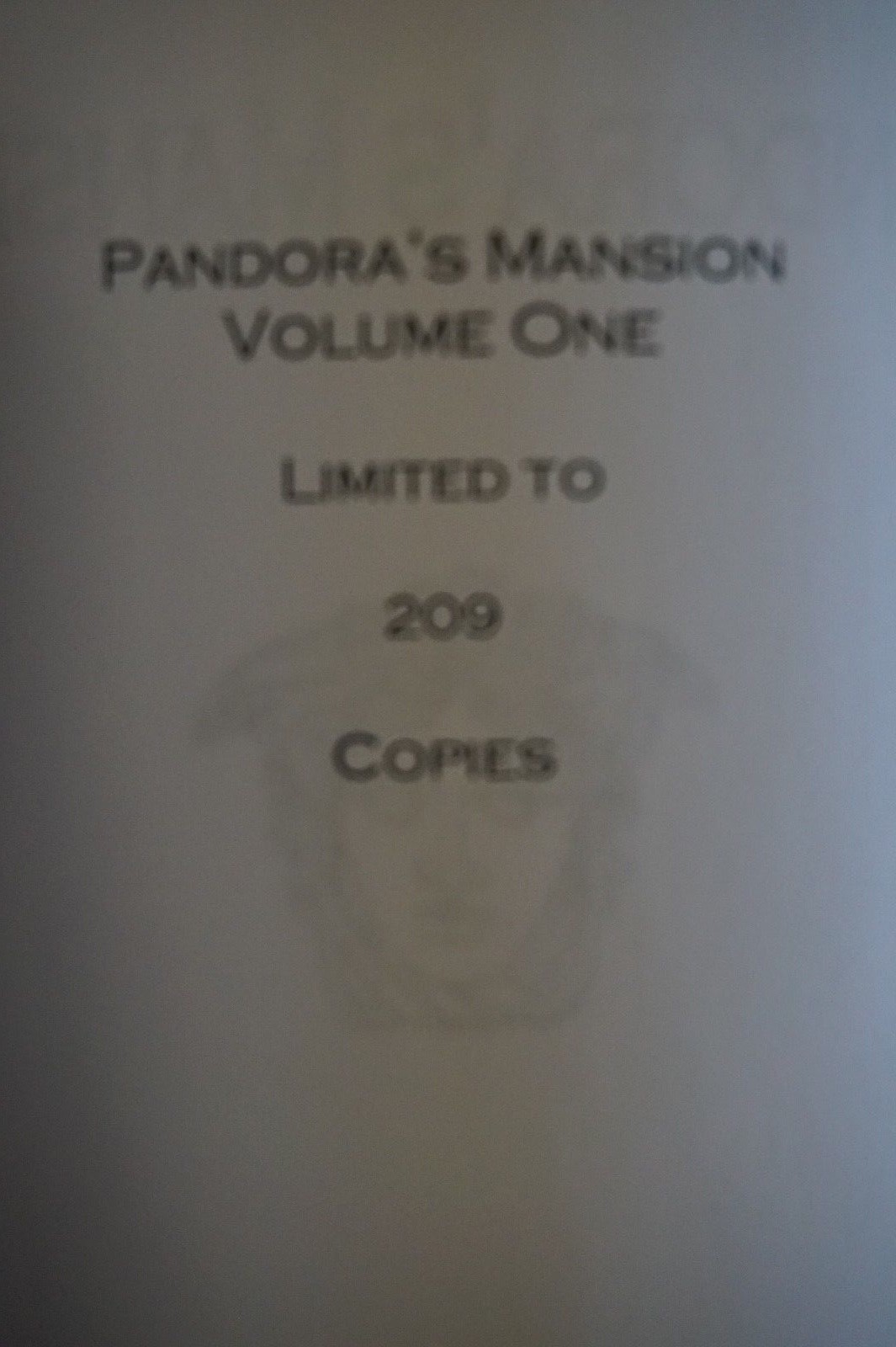 Pandora’s Mansion #1 Journal of the Black School