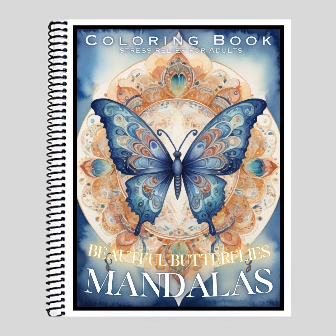 Butterfly – Spiral Bound Adult Coloring Book – Thick Artist Paper – 50 pages 3