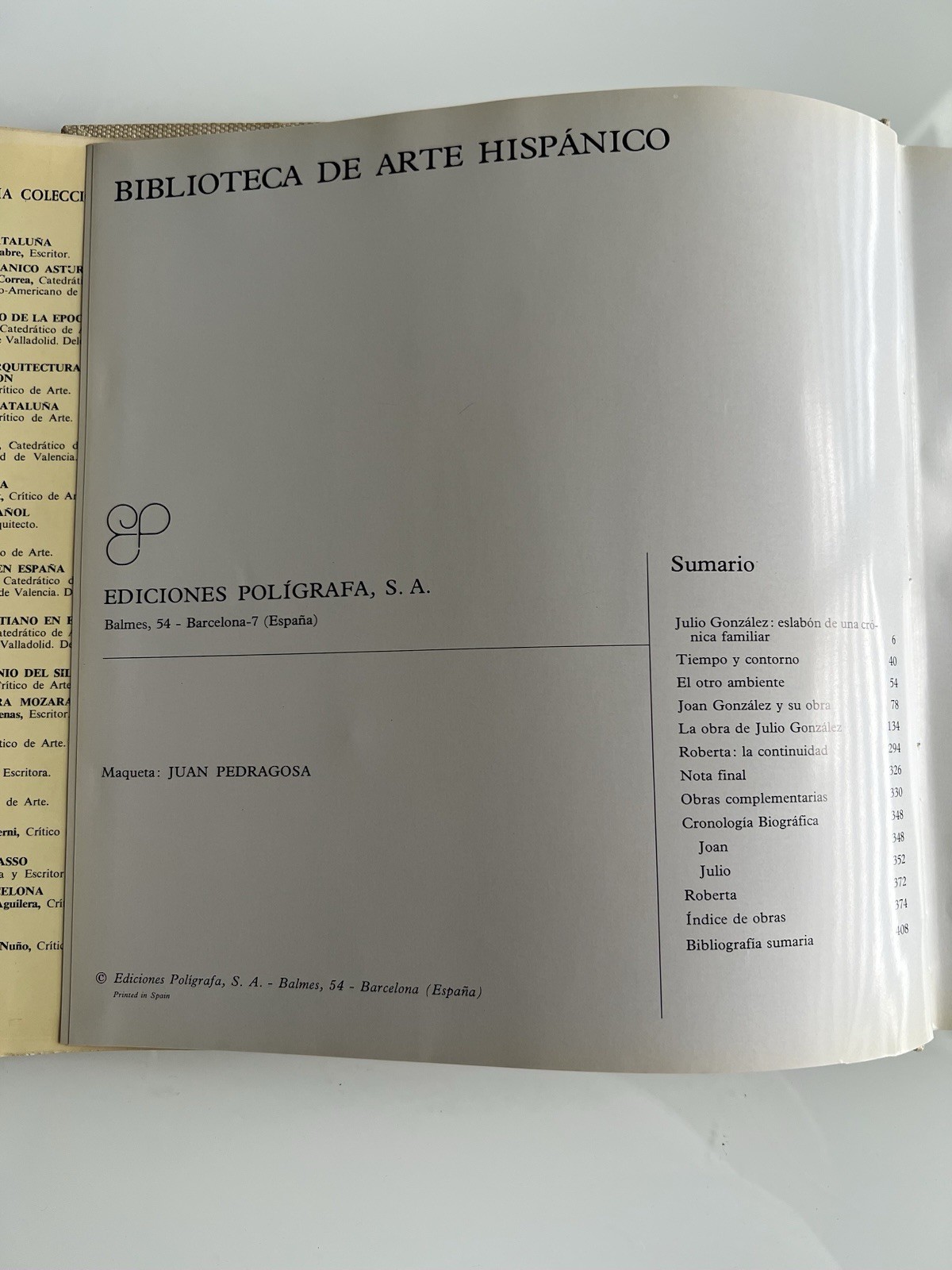 Julio Gonzalez Vicente Aguilera Cerni 1973 HC DJ Art Monograph Illus Sculpture