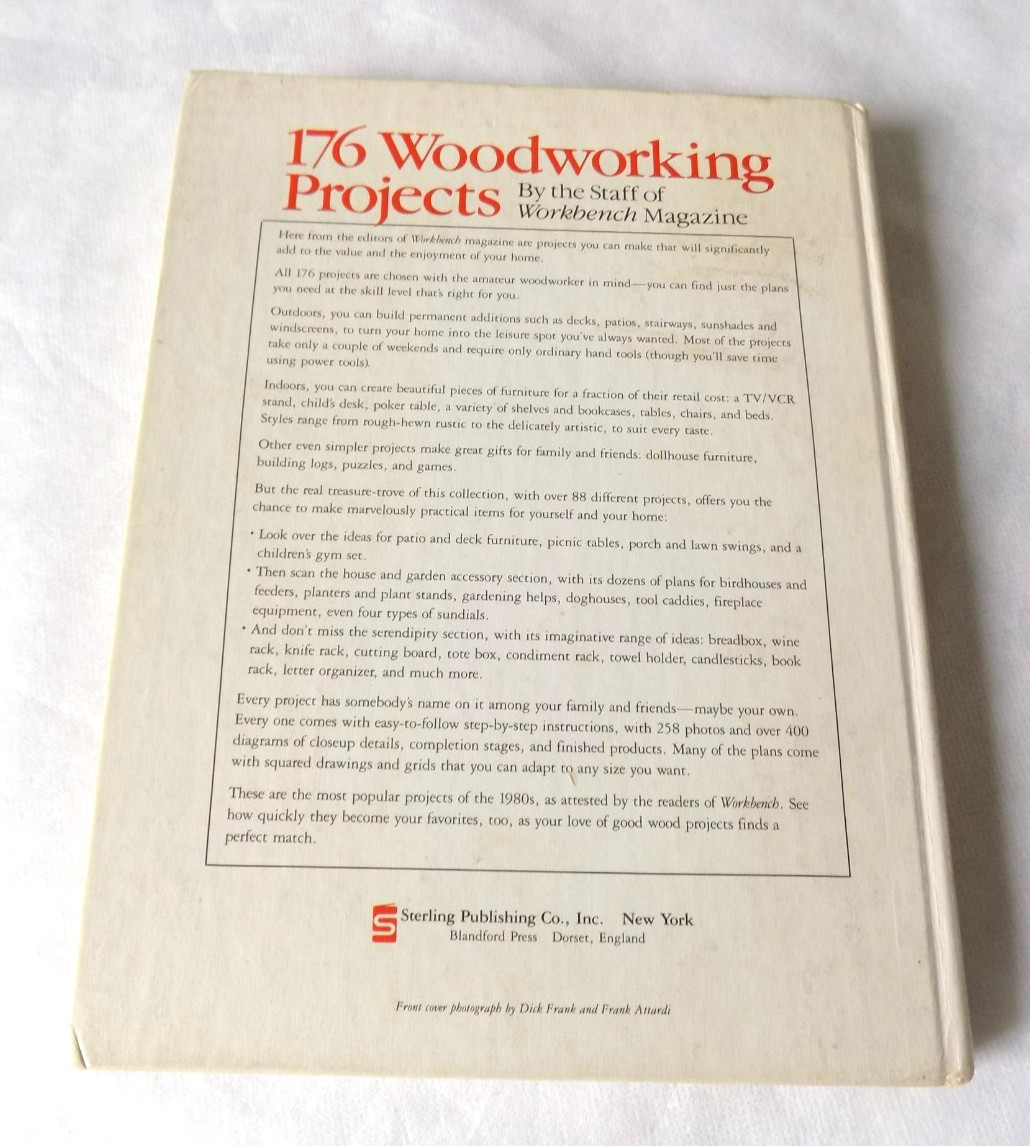 176 Woodworking Projects Workbench Staff 1987 Illustrated Nonfiction Sterling