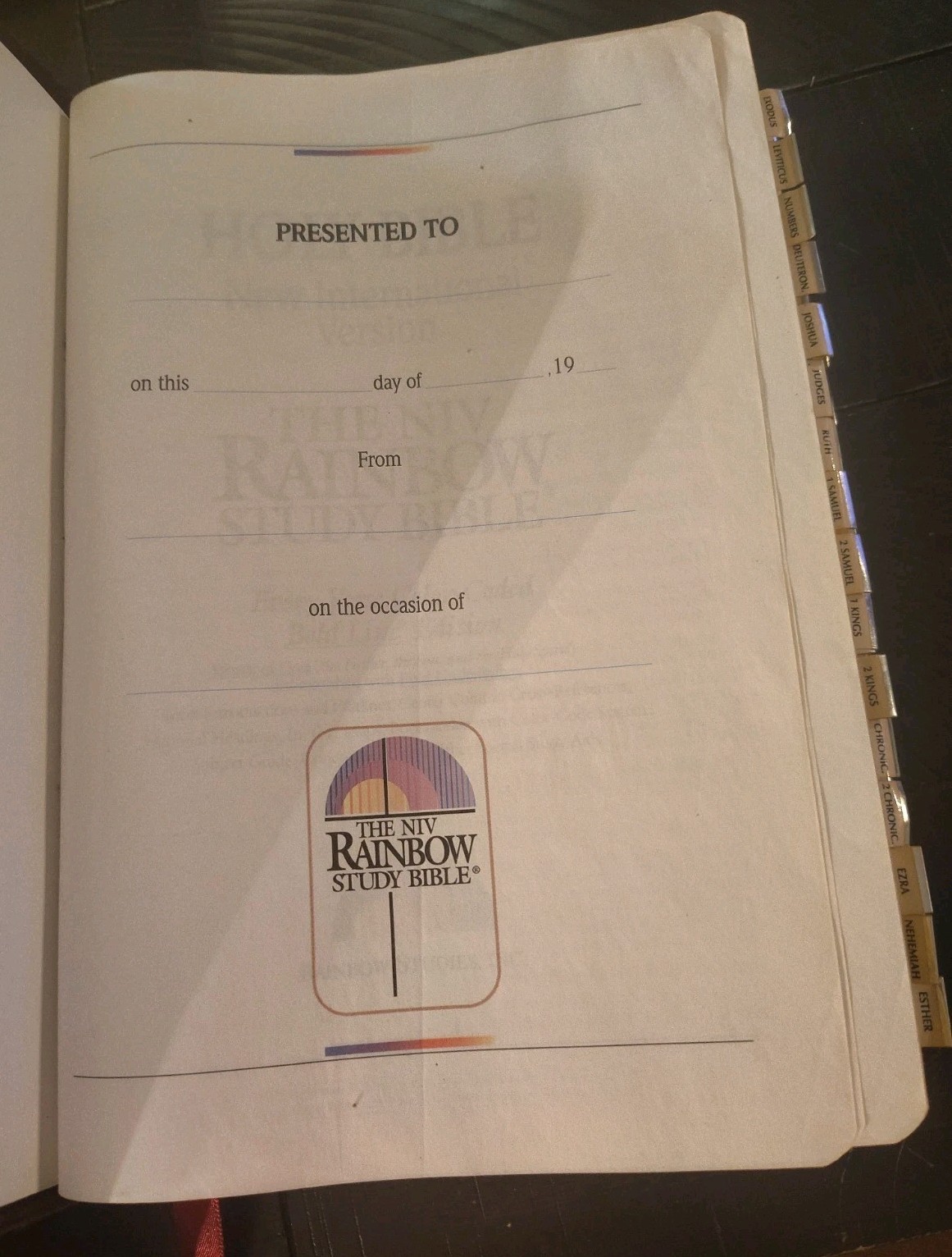 Vintage NIV Rainbow Study Bible Rainbow Studies Faux Leather Burgundy 1992 USA