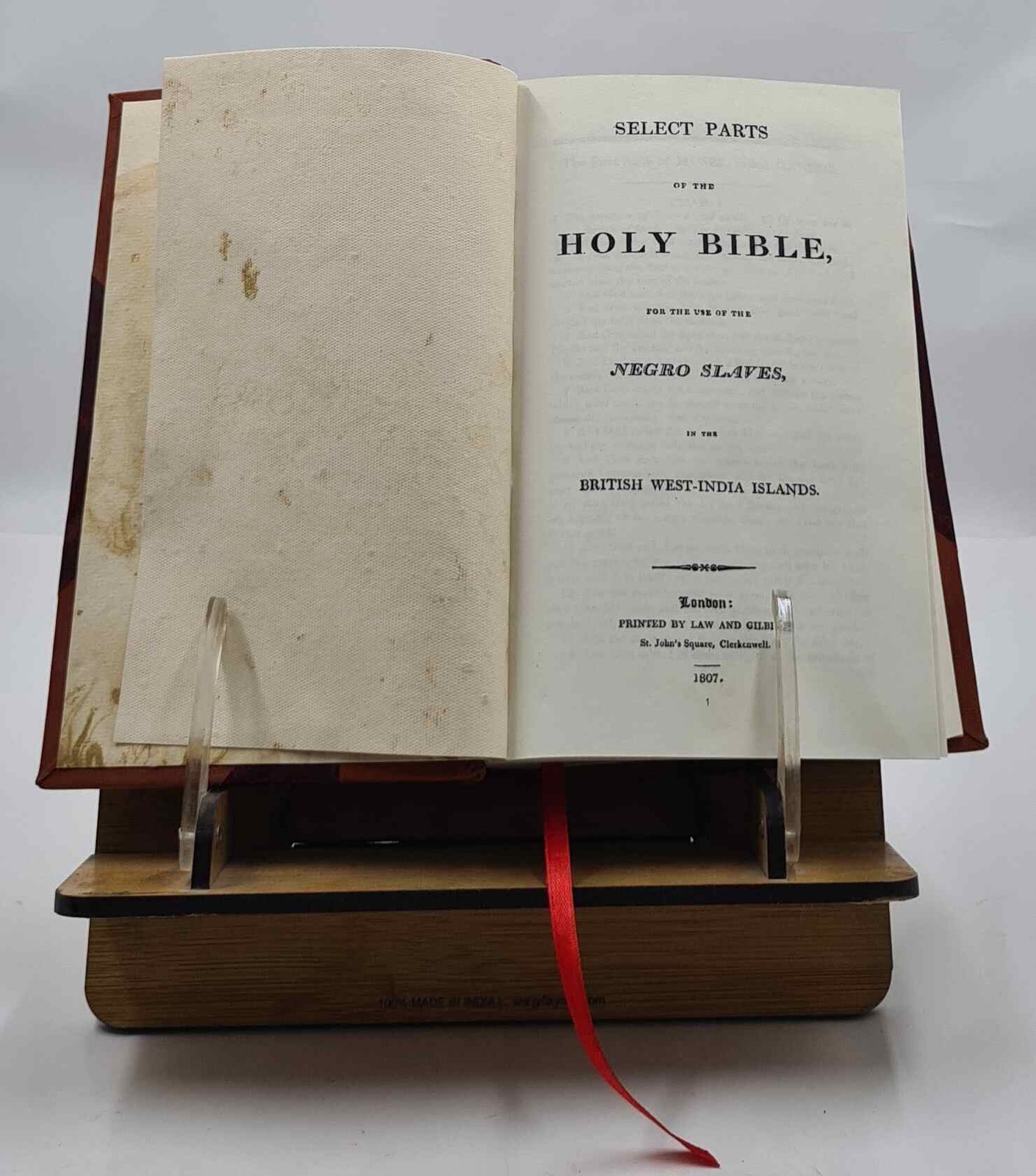 Select parts of the holy Bible for the use of the negro slaves, [LEATHER BOUND]