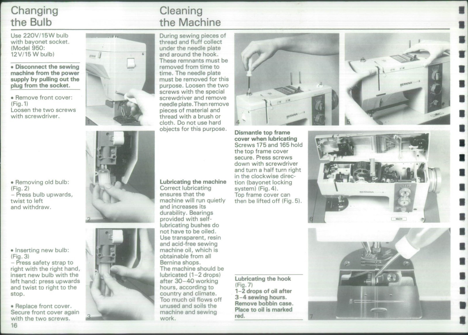 BERNINA 940 950 Favorit Industrial Instruction Manual – WIRE-LOCK BOUND – JACKET