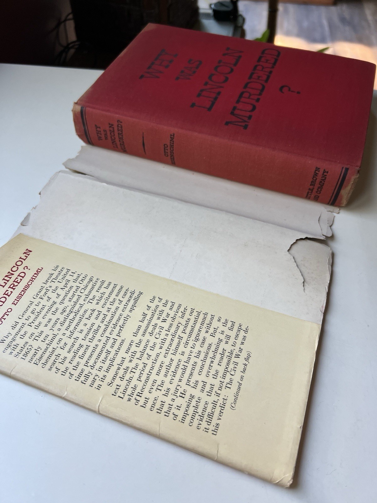 Why was Lincoln Murdered? by Otto Eisenschiml 1937 Hardcover