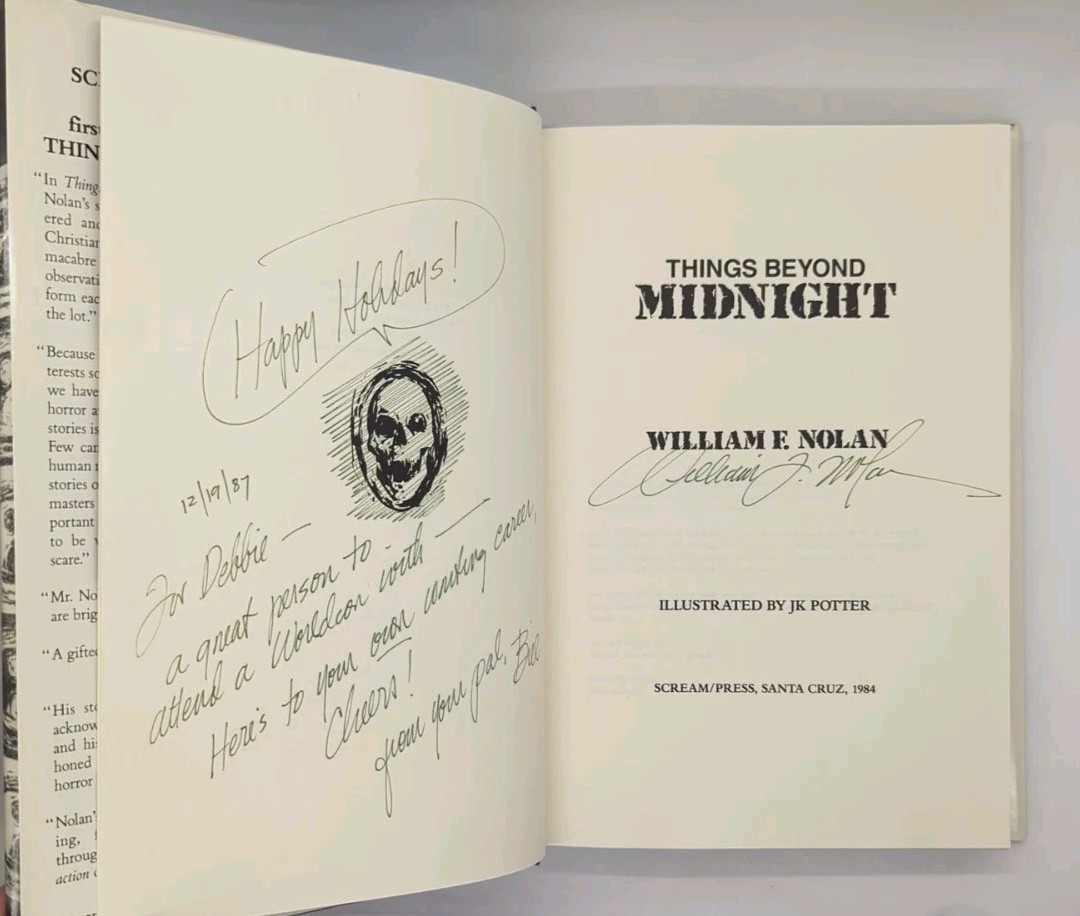 Signed! Things Beyond Midnight by William F. Nolan (1984, Scream/Press)