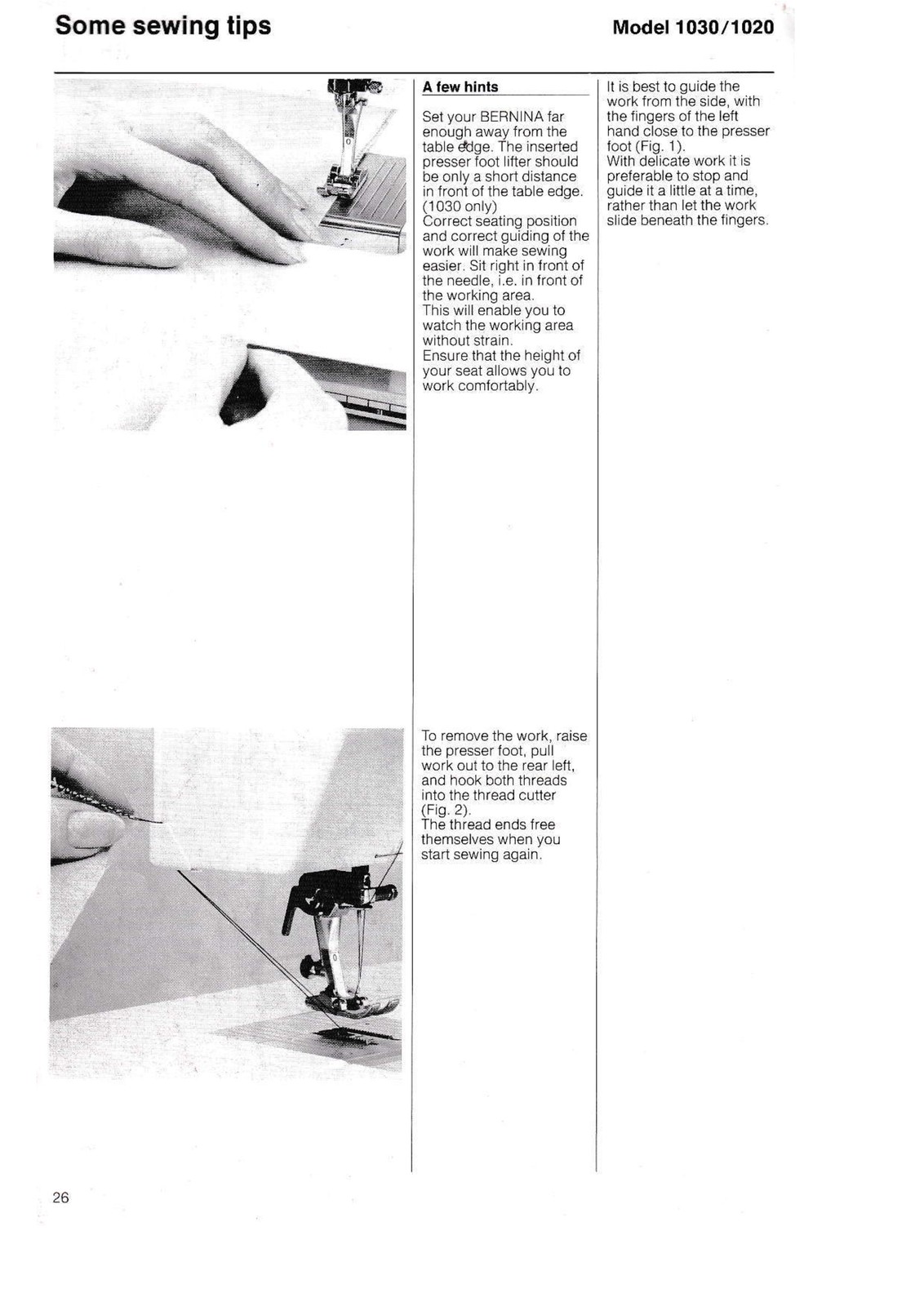 BERNINA 1020-1030 Sewing Machine User Manual In COLOR, TOUGH COVERS, SPIRAL FIXE