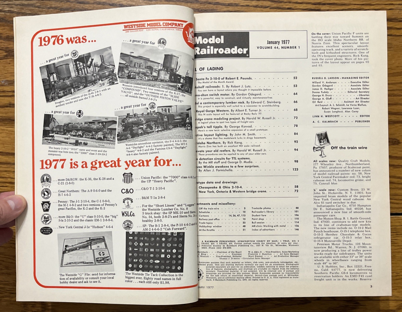 Model Railroader Bound Vol. 44 Complete Year 1977 *NICE!!