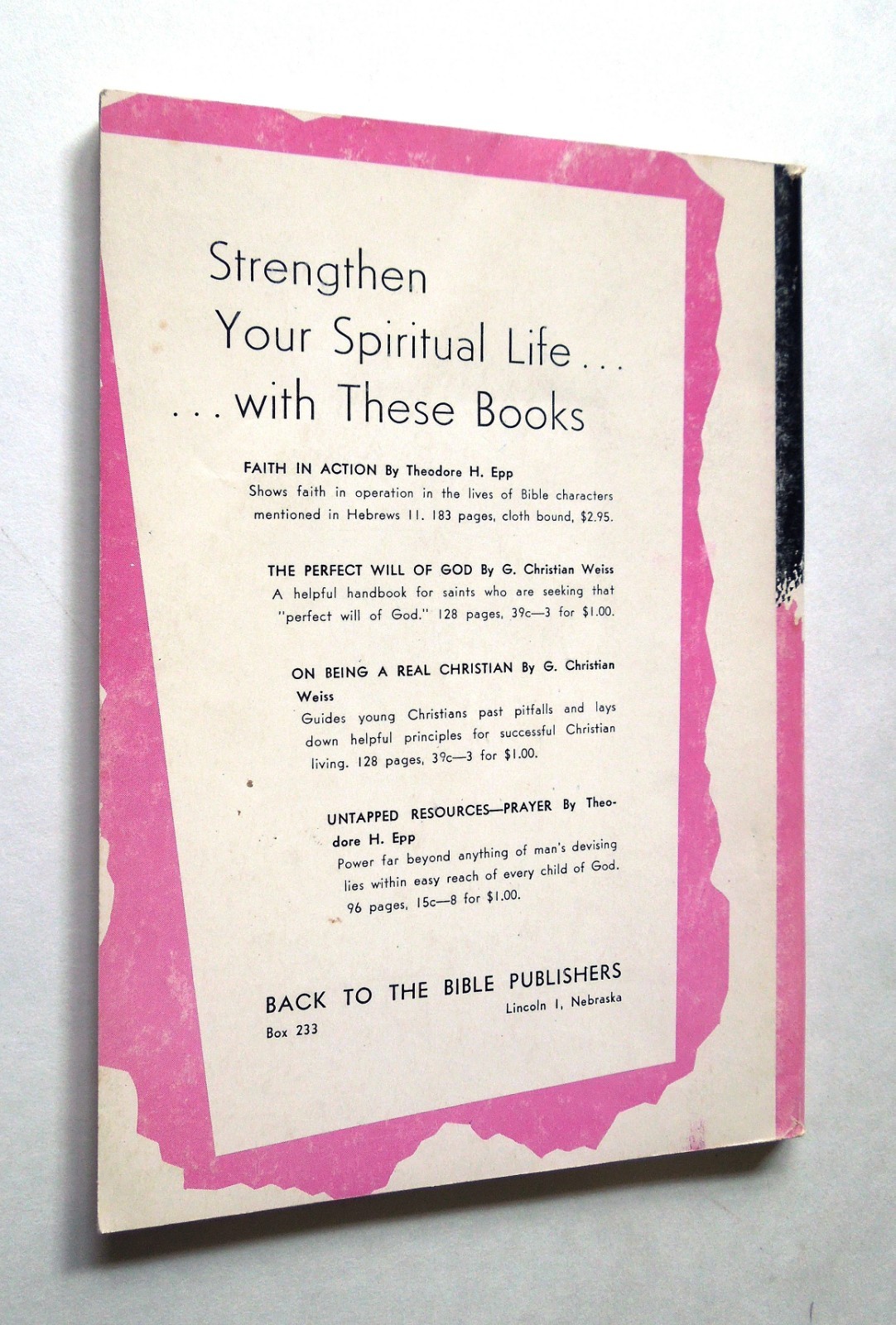 How to Resist Satan – Theodore H. Epp, 1958 sc, Back to the Bible Publishers