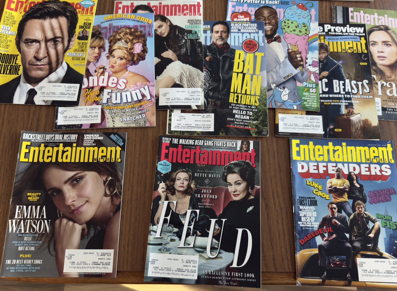 Entertainment Weekly 2014, 2015, 2016, 2017 lot of 17 issues