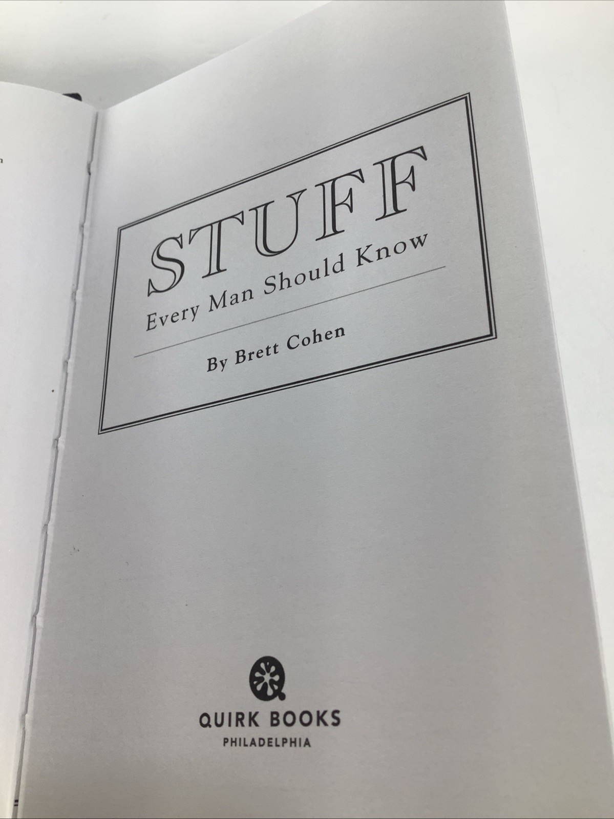 Stuff Every Man Should Know~Hardcover By Brett Cohen~New