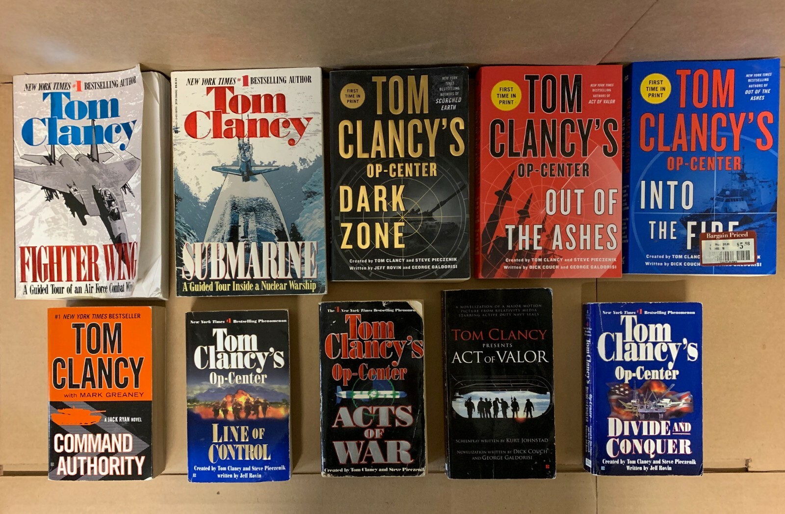 Lot of 10 TOM CLANCY JACK RYAN NET FORCE OP CENTER POWER PLAYS PAPERBACK *RANDOM