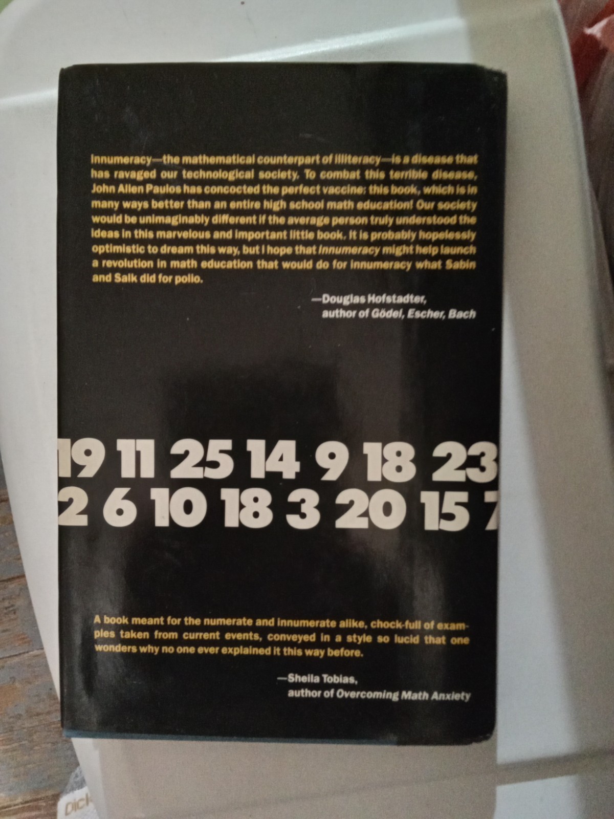 Innumeracy Mathematical Illiteracy and Its Consequences John Allen Paulos 1989