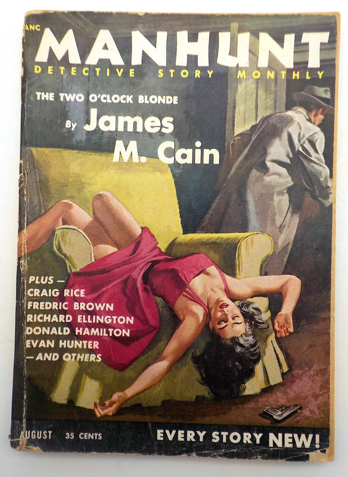 MANHUNT Detective Story Monthly Magazine August 1953 James M. Cain