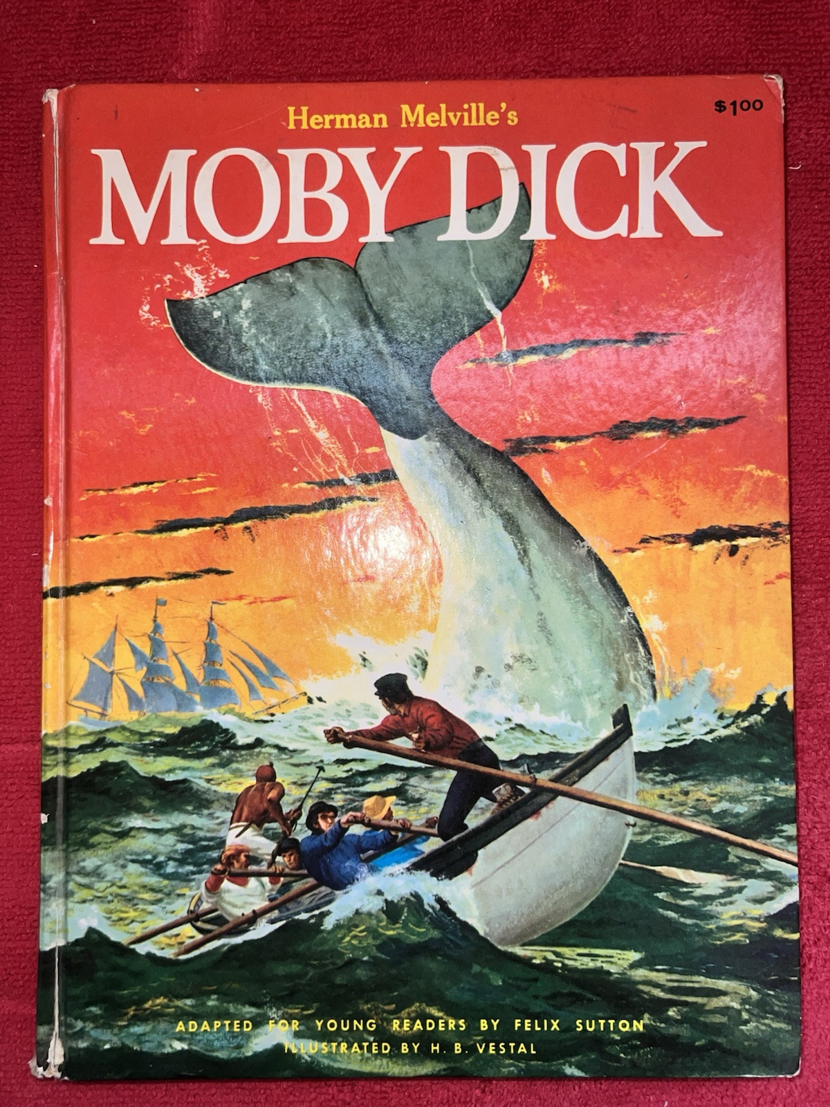 Herman Melville’s MOBY DICK 1956 Grosset & Dunlap Hardcover Illustrated🌟Rare