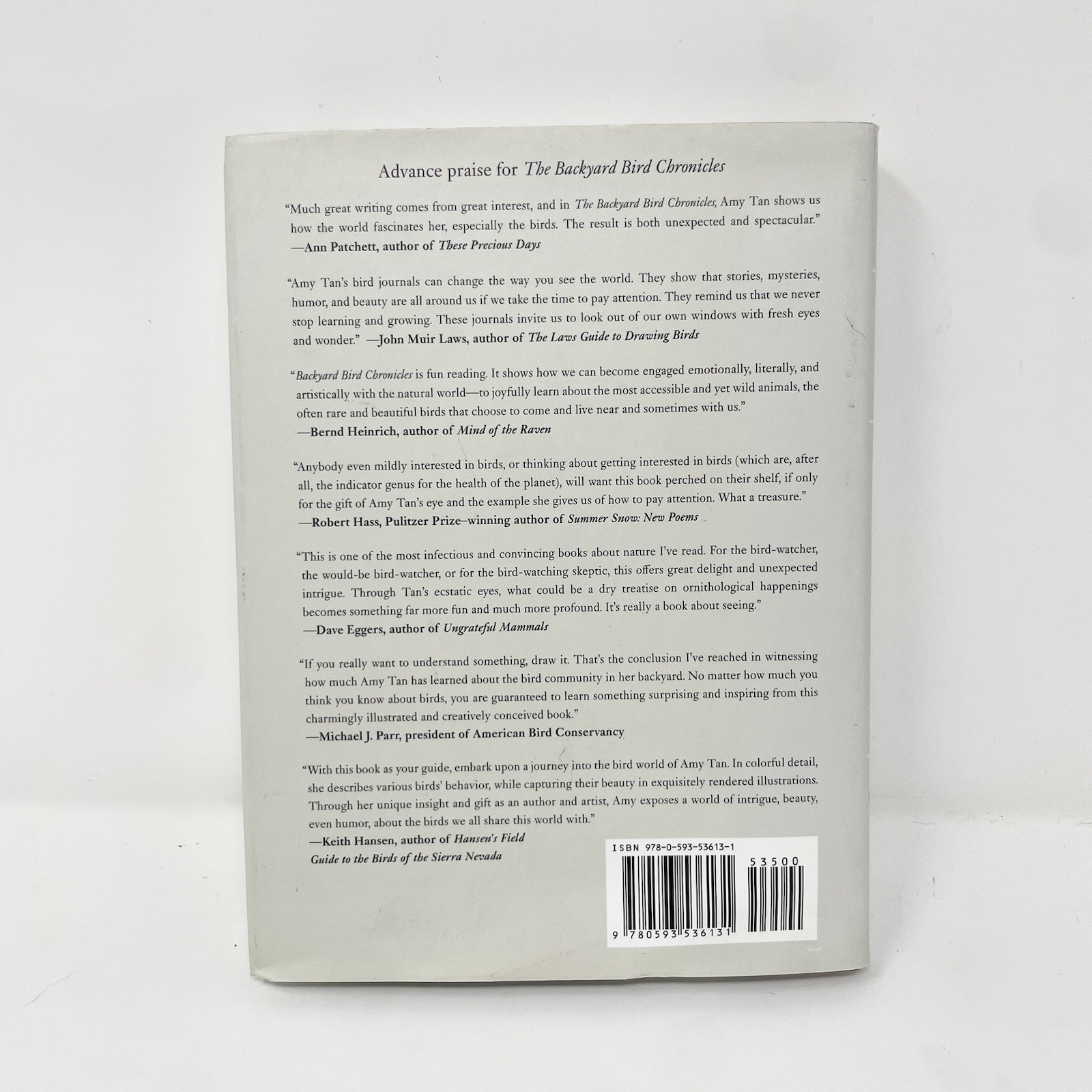 The Backyard Bird Chronicles Amy Tan Dust Jacket