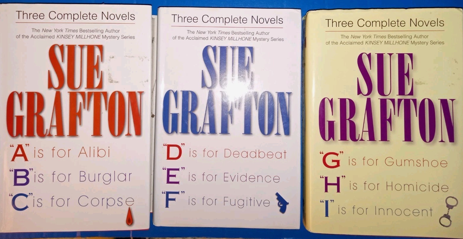(3)”Omnibus”Sue Grafton Alphabet Books:ABC,DEF,GHI-9 Novels Total VG
