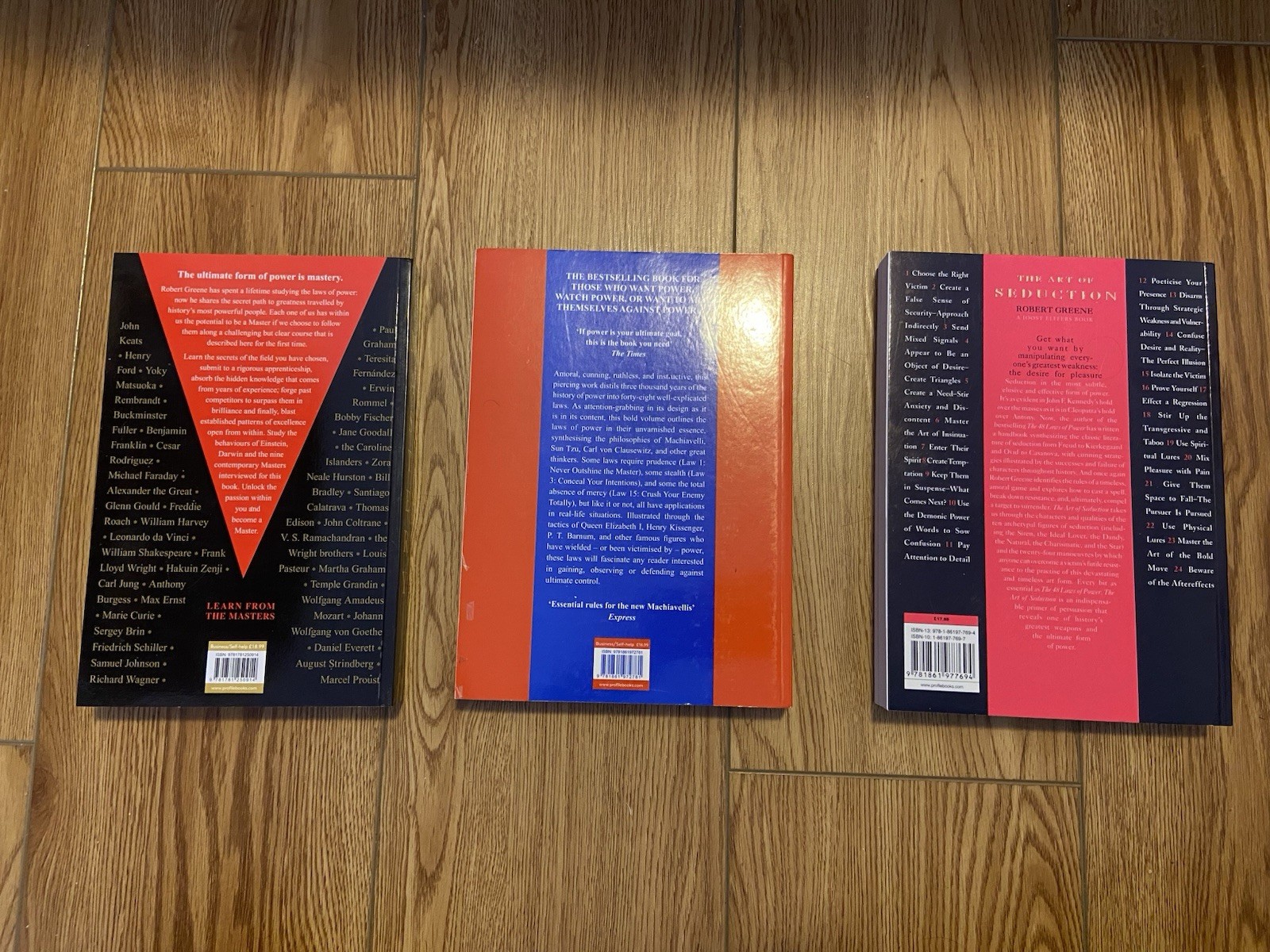 Robert Greene Collection 3 Books Set (48 Laws Of Power, Mastery, Seduction)