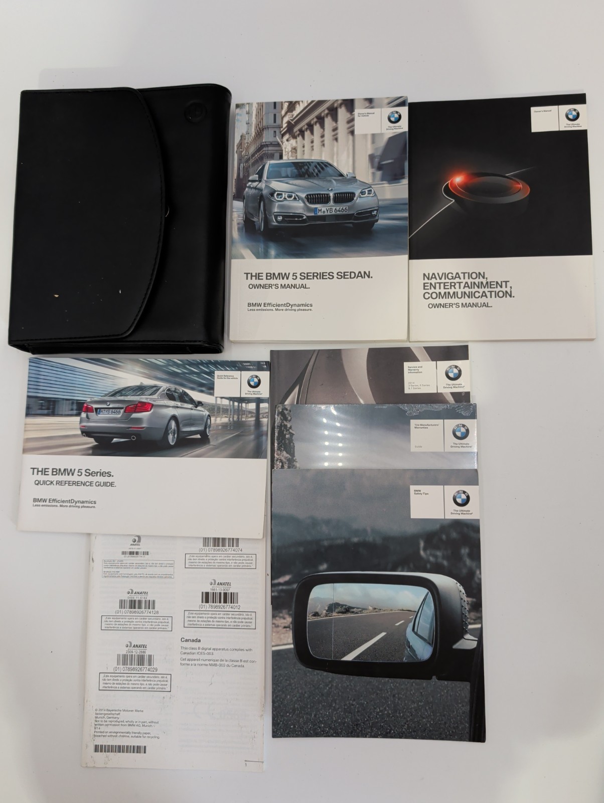 2015 BMW 5 Series Sedan Owners Manual Guide Book Quick Reference With Case