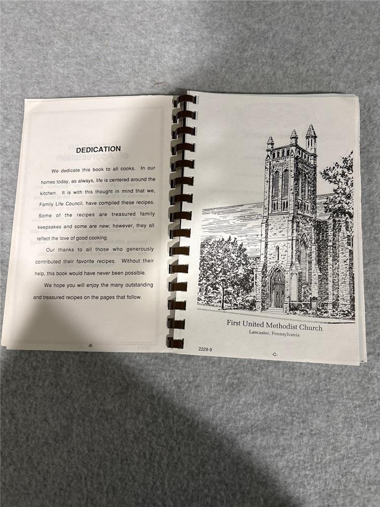 1978 Sharing Our Best First United Methodist Church Lancaster PA Cookbook