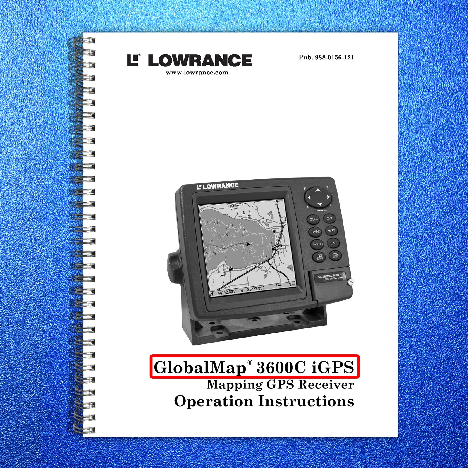 LOWRANCE GlobalMap 3600C iGPS Mapping GPS Receiver Instructions Manual 2006