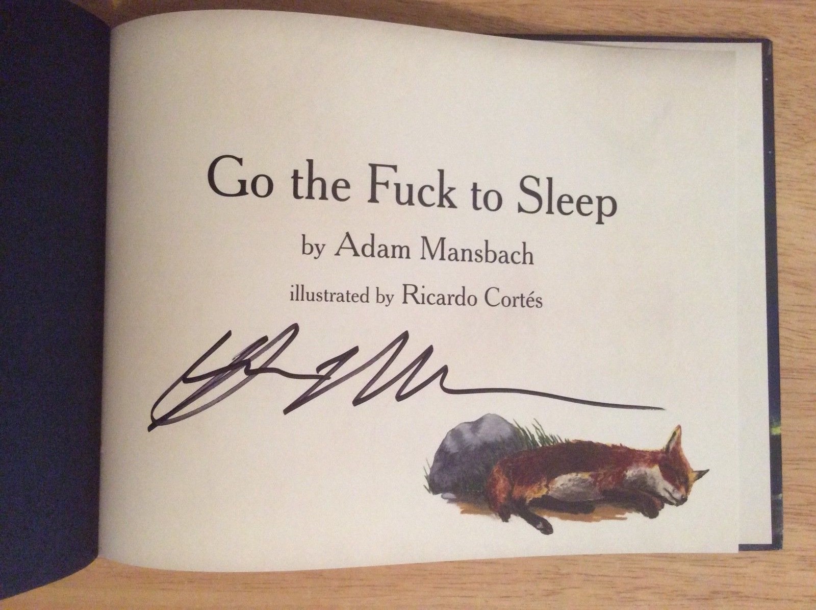SIGNED by Adam Mansbach – Go the Fuck to Sleep HC 1st/1st + Pic