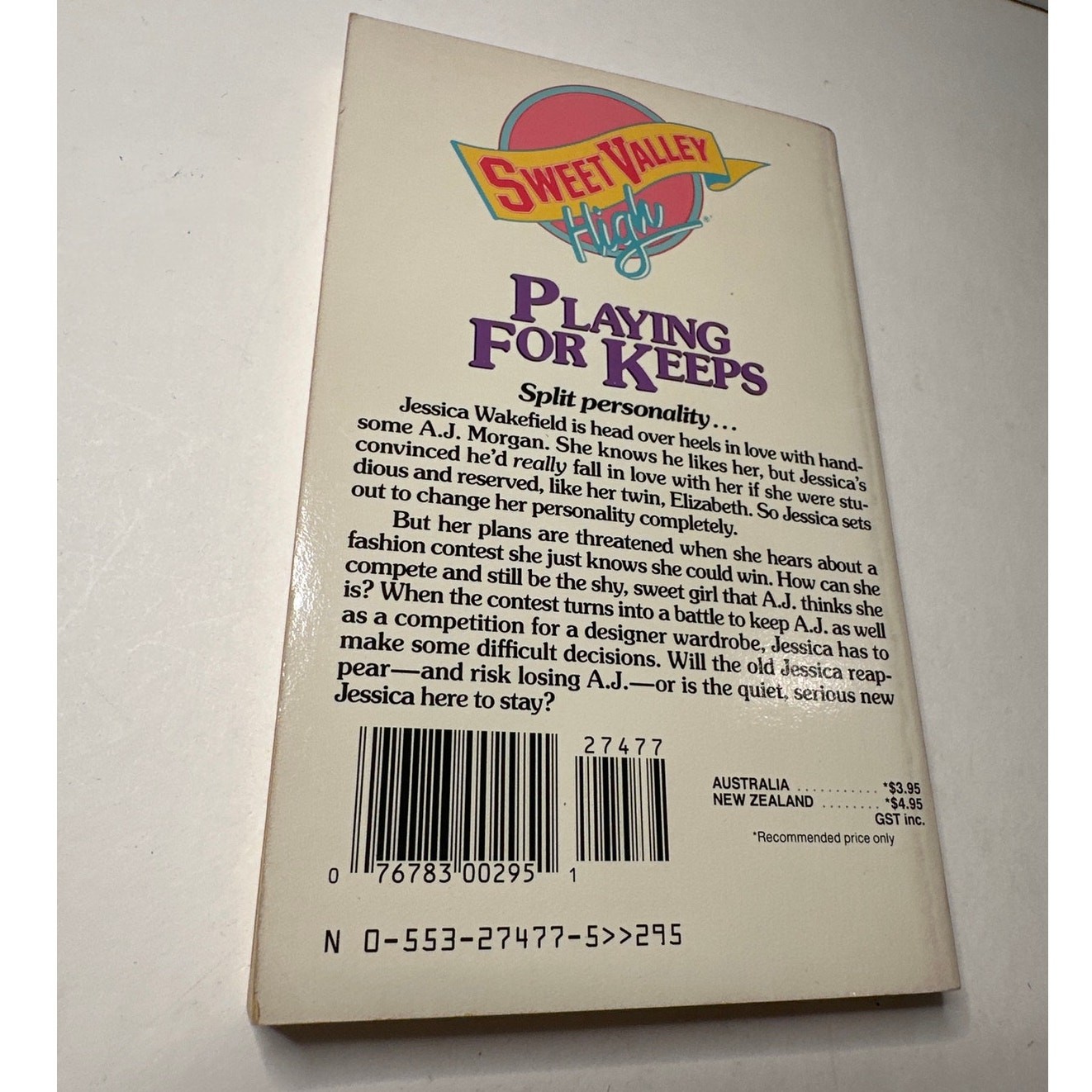 Sweet Valley High 1ST Edition First Print Book #49 Playing For Keeps VTG 1980’s