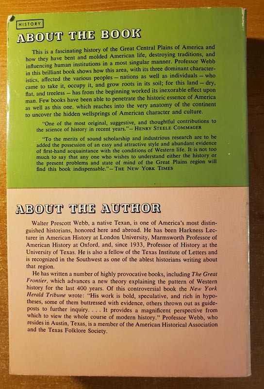 The Great Plains by Walter Prescott Webb Paperback VG