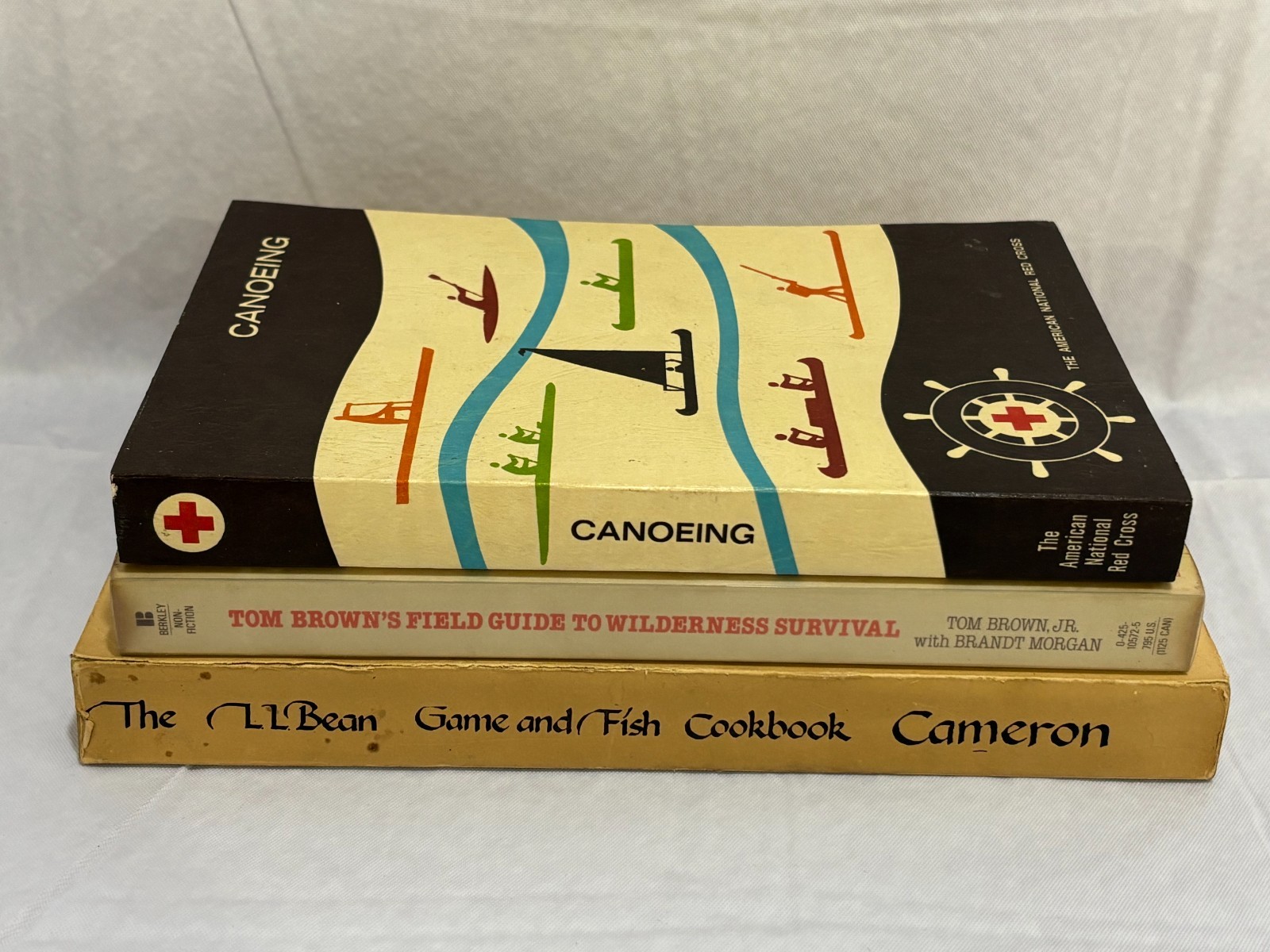 Vintage Book Red Cross Canoeing Brown Survival LL Bean Cookbook First Edition