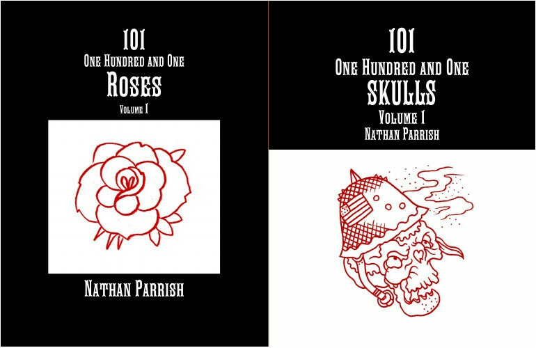 101 Roses + 101 Skulls =TWO Books 200+ Flash Art Designs floral flower bone skel