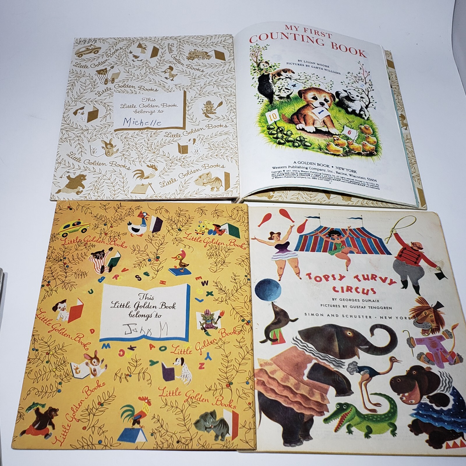 Lot of 10 Little Golden Books HC 1940s – 1980s Red Caboose Kittens Puppy Tootle