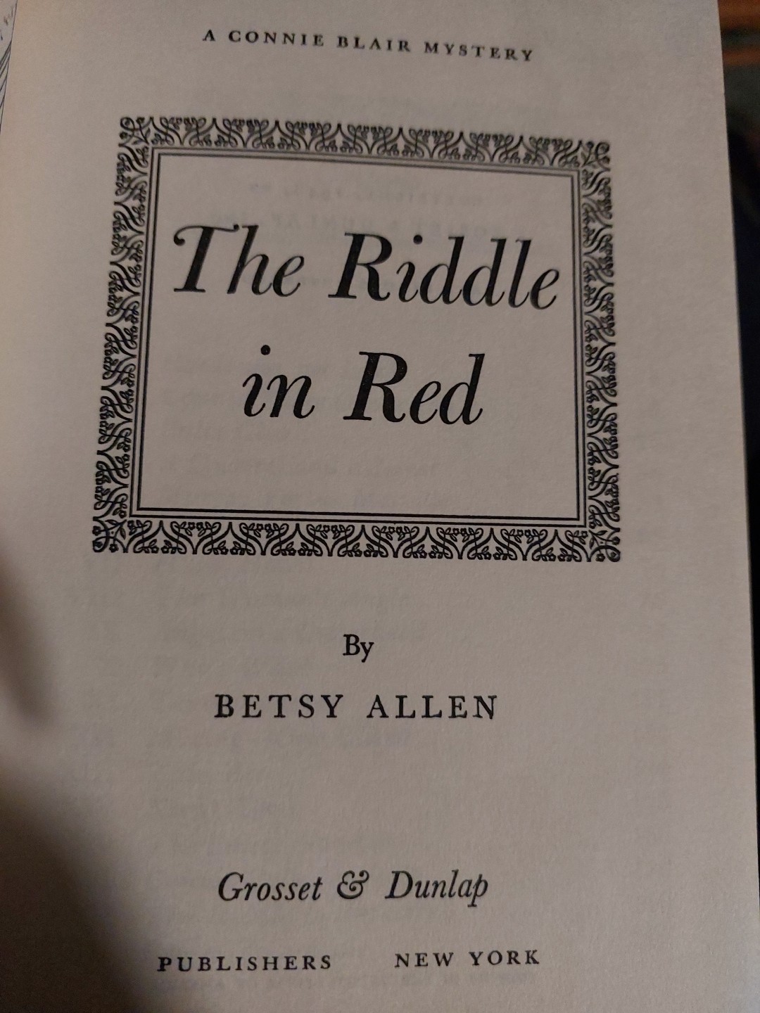 Connie Blair The Riddle in Red Grosset And Dunlap Hardback