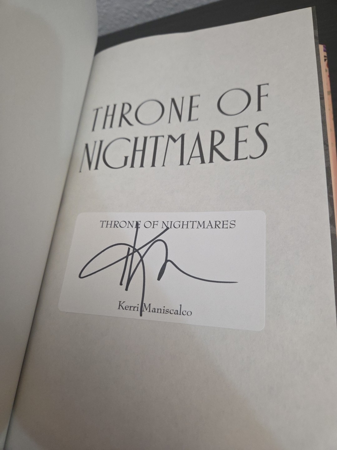 AUTOGRAPHED Throne of Nightmares by Kerri Maniscalco Signed Edition Series 3 🆕✅