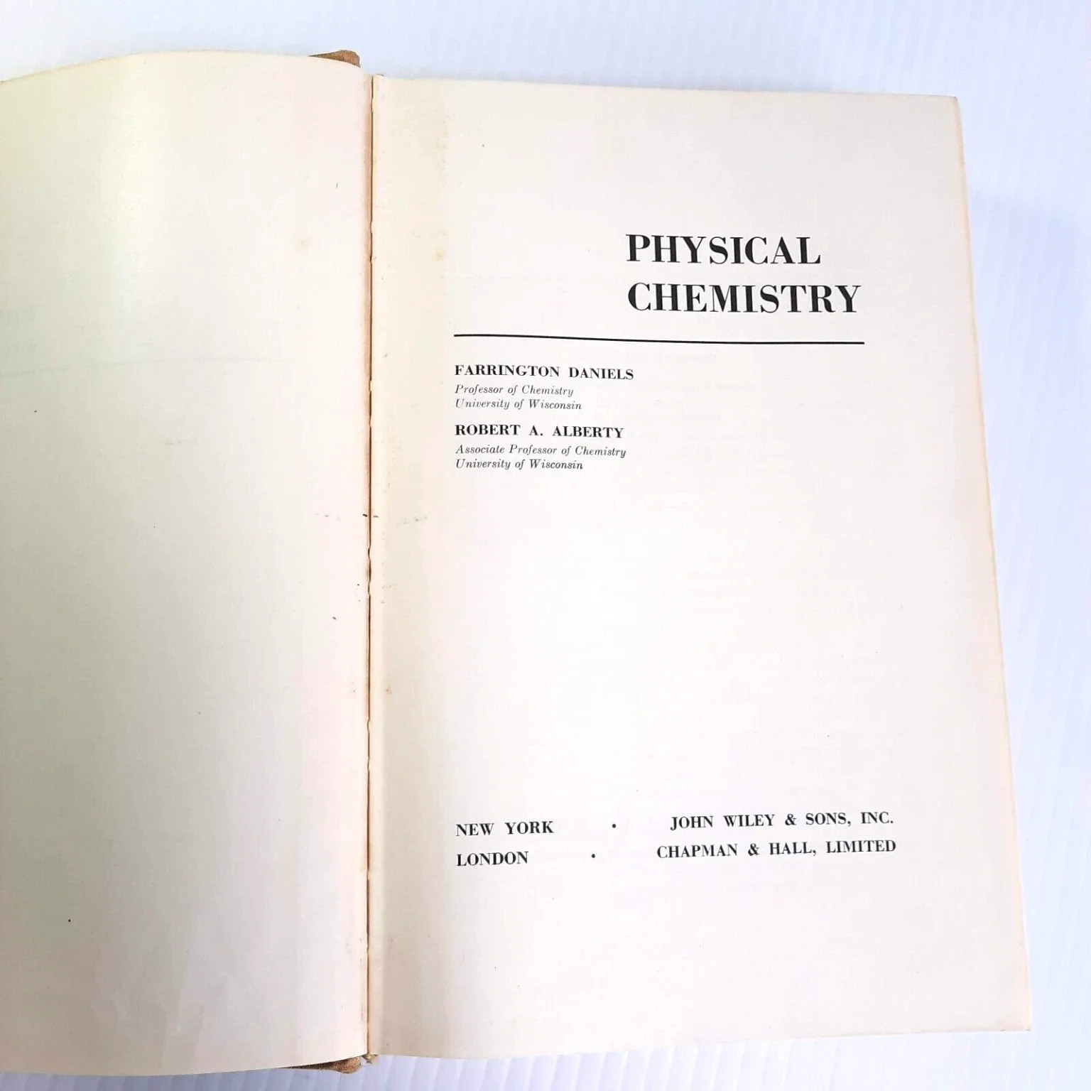 Physical Chemistry Daniels Alberty Science Textbook John Wiley & Sons 1955