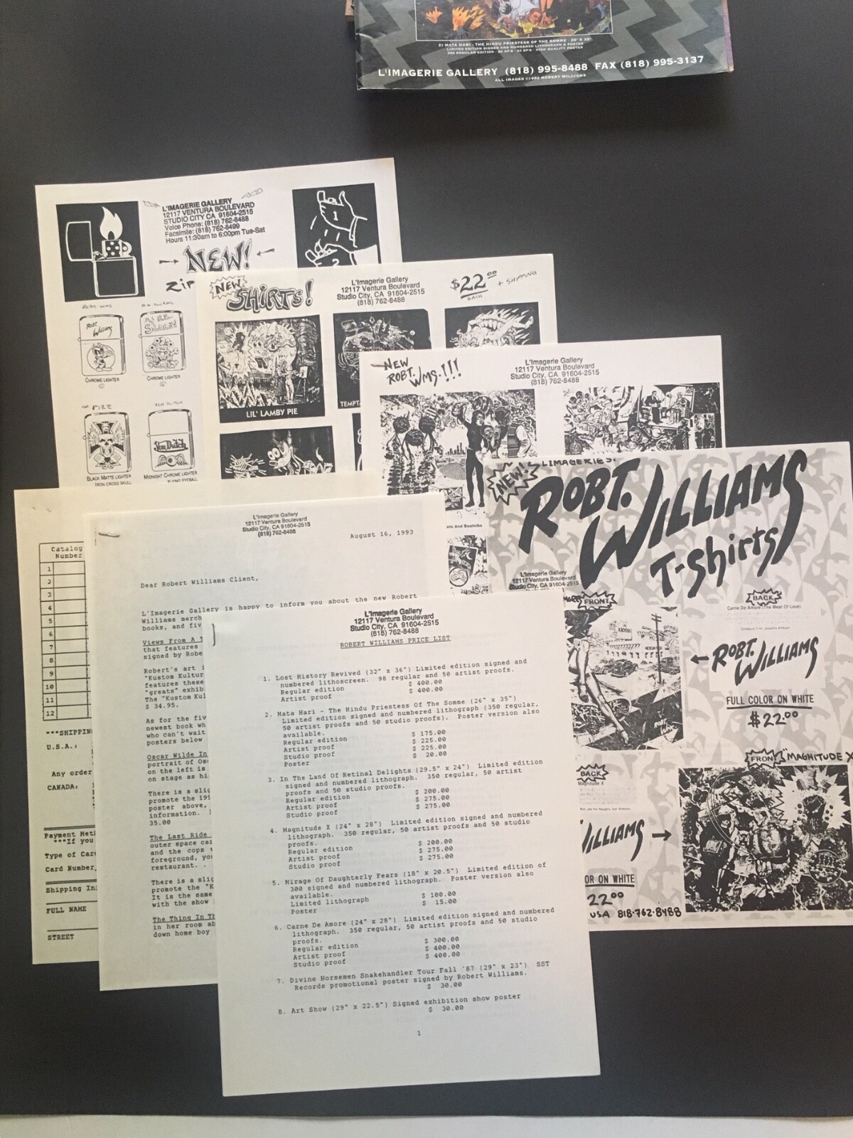 Robert Williams SIGNED! Views From A Tortured Libido + Catalogue/Price List