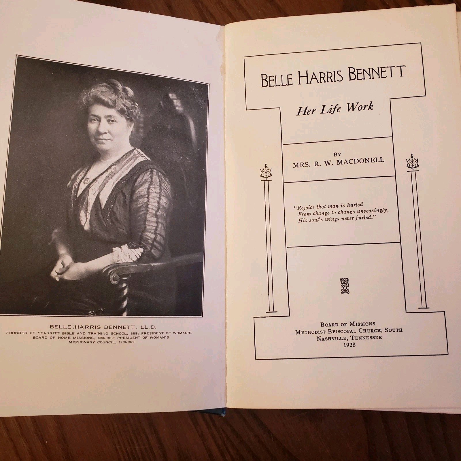 BELLE HARRIS BENNETT: HER LIFE WORK By R. W. Macdonell First Edition