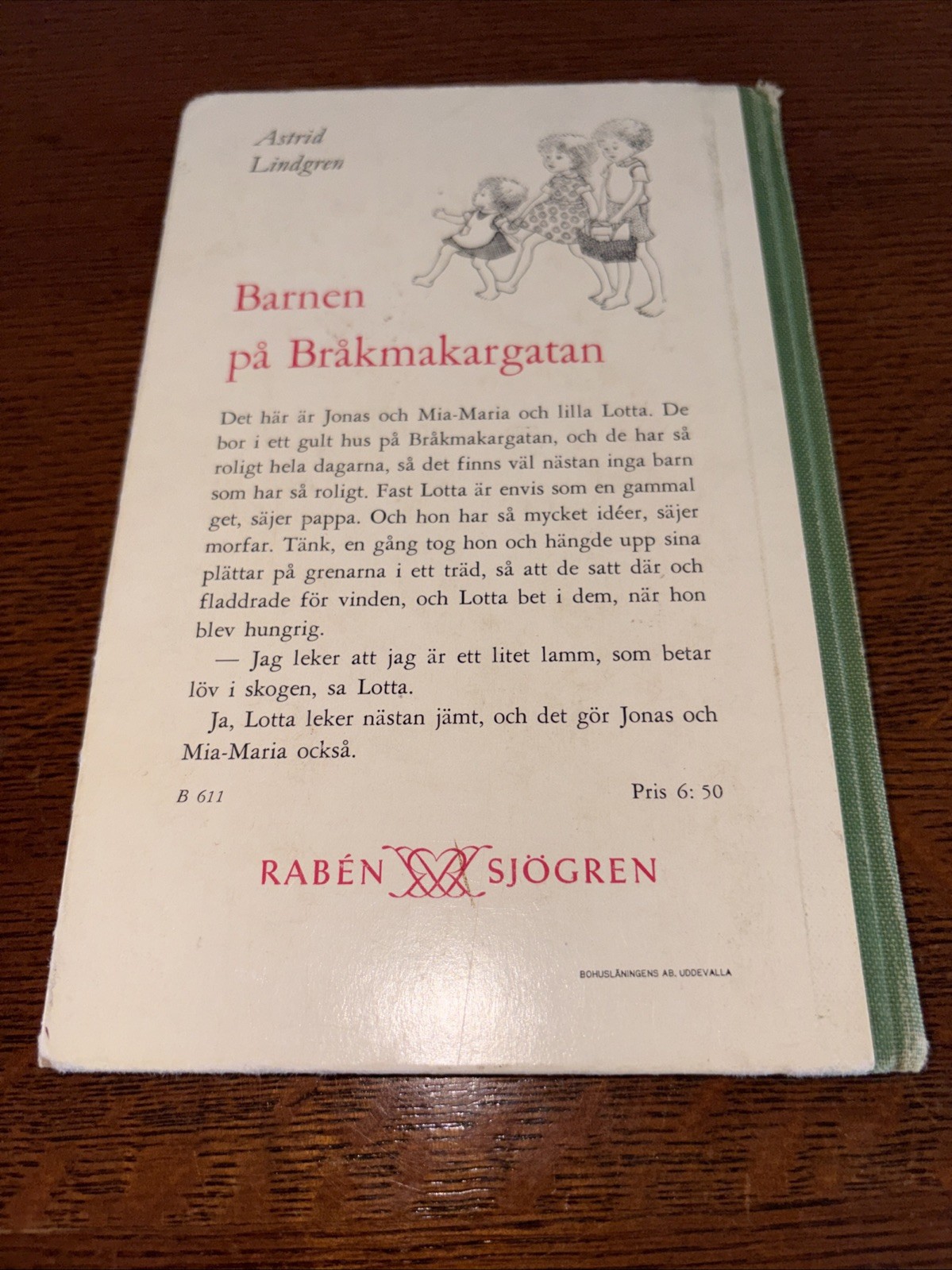 Astrid Lindgren Barnen Pa Brakmaker Gatan Swedish Hardcover Children’s Book 1958
