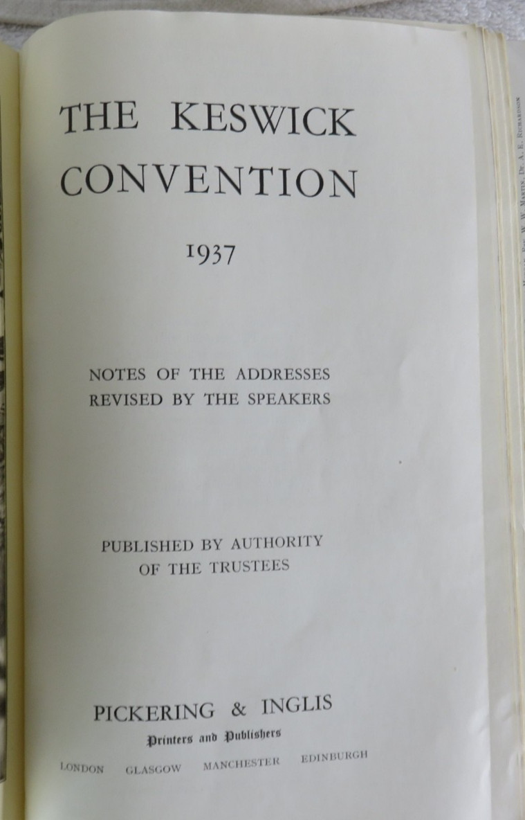 The Keswick Convention 1937 PB Pickering & Inglis