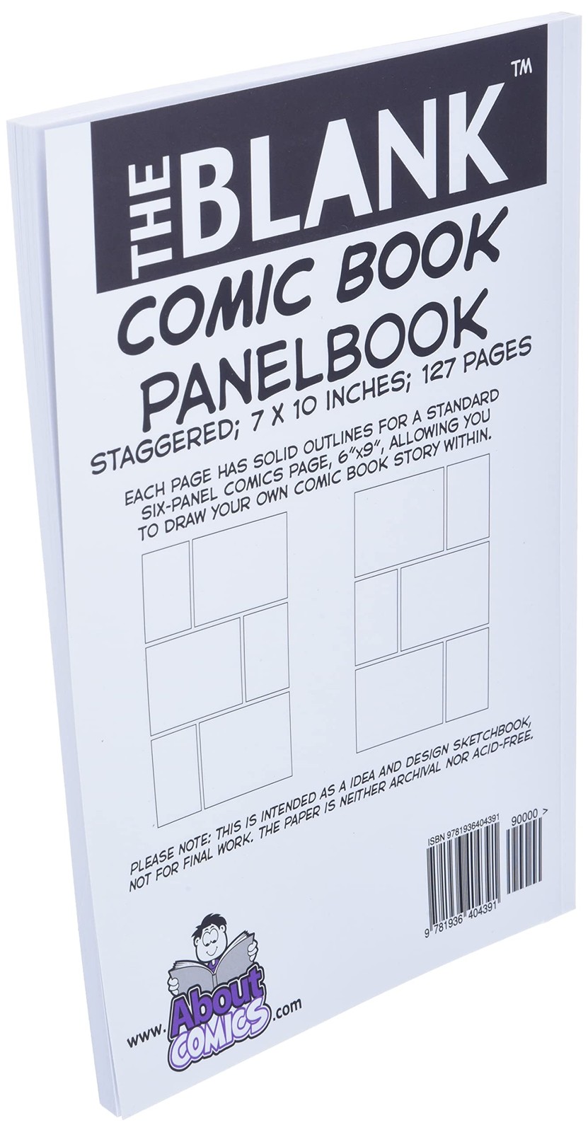 The Blank Comic Book Panelbook – Staggered, 7″x10″, 127 Pages