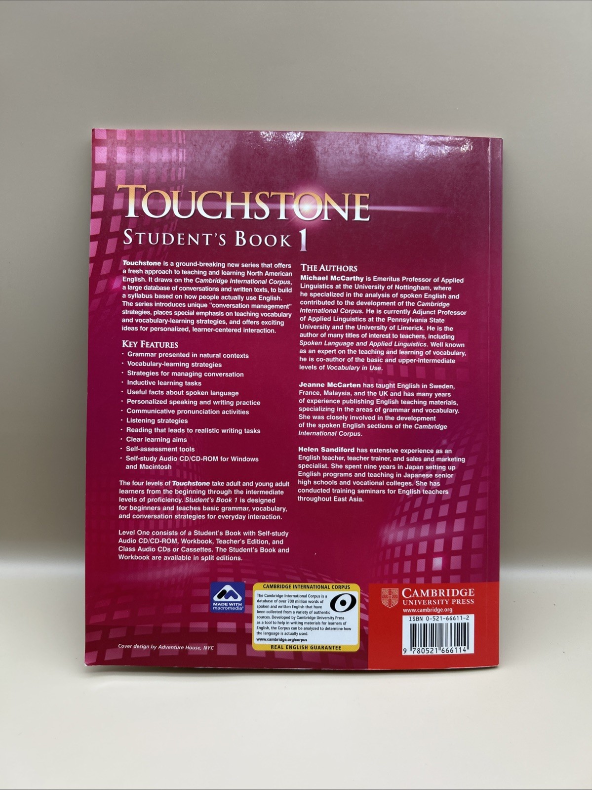 Touchstone by McCarthy, McCarten, Sandiford Level 1 Student’s Book Paperback