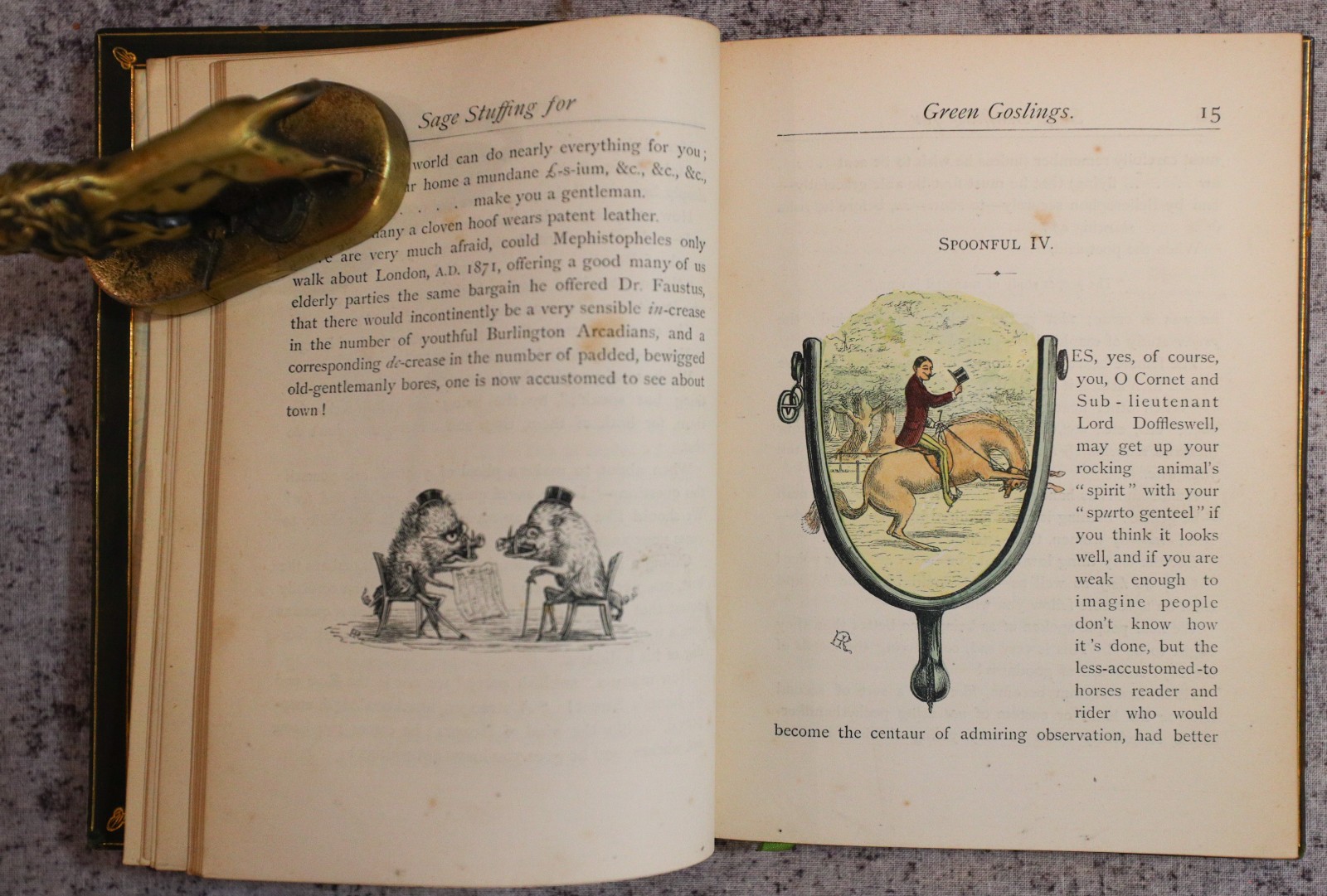 Sage Stuffing Green Goslings H Rowley 1872, Full Leather Fine Binding by Bayntun