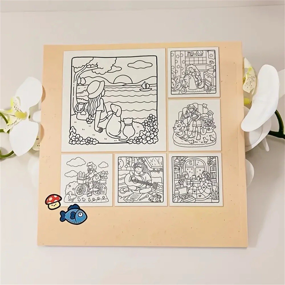 Girl Moments: Coloring Book for Adults and Teens Featuring Cute Cozy